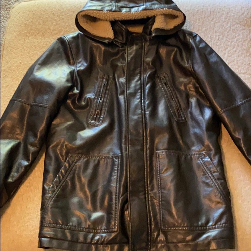 Brown leather jacket